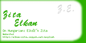 zita elkan business card